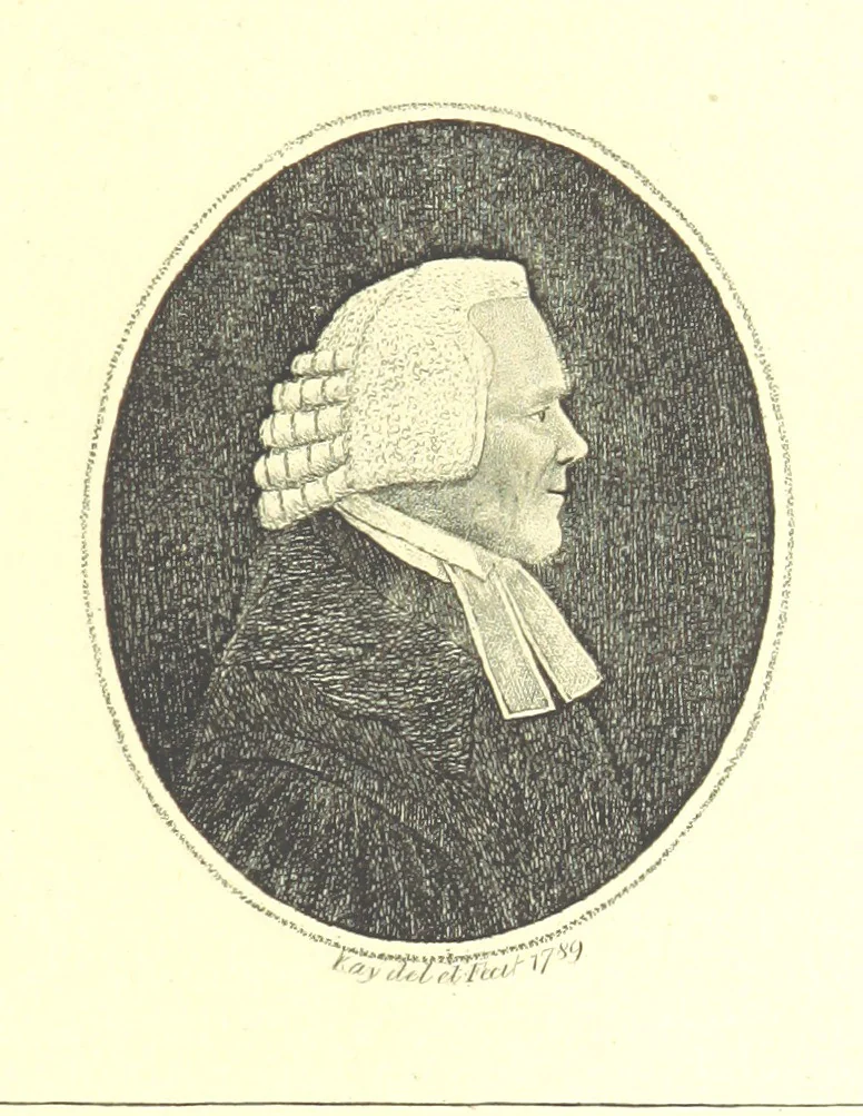 An illustration from A series of original Portraits and Caricature Etchings by ... J. Kay; ... with biographical sketches and illustrative anecdotes. [Edited by H. P, 1877, leaf 155