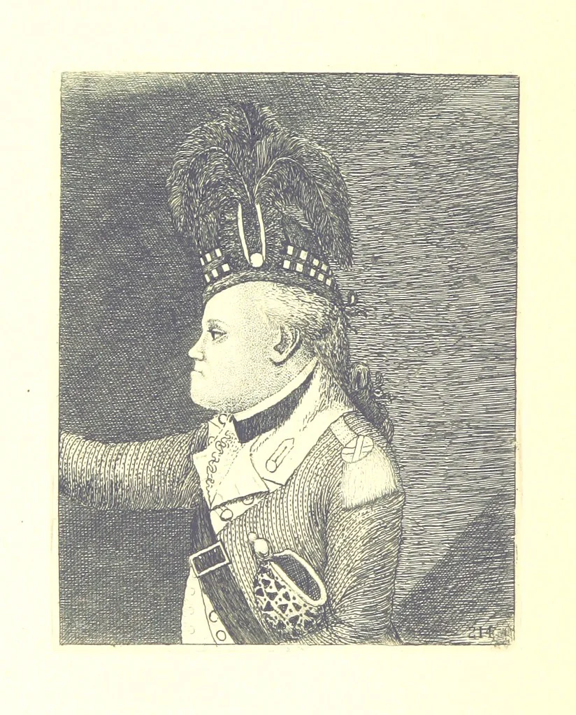 An illustration from A series of original Portraits and Caricature Etchings by ... J. Kay; ... with biographical sketches and illustrative anecdotes. [Edited by H. P, 1877, leaf 226