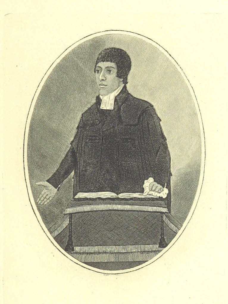 An illustration from A series of original Portraits and Caricature Etchings by ... J. Kay; ... with biographical sketches and illustrative anecdotes. [Edited by H. P, 1877, leaf 239