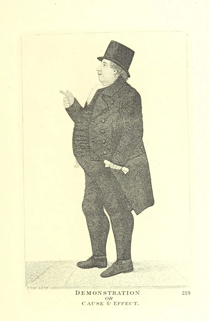 An illustration from A series of original Portraits and Caricature Etchings by ... J. Kay; ... with biographical sketches and illustrative anecdotes. [Edited by H. P, 1877, leaf 251
