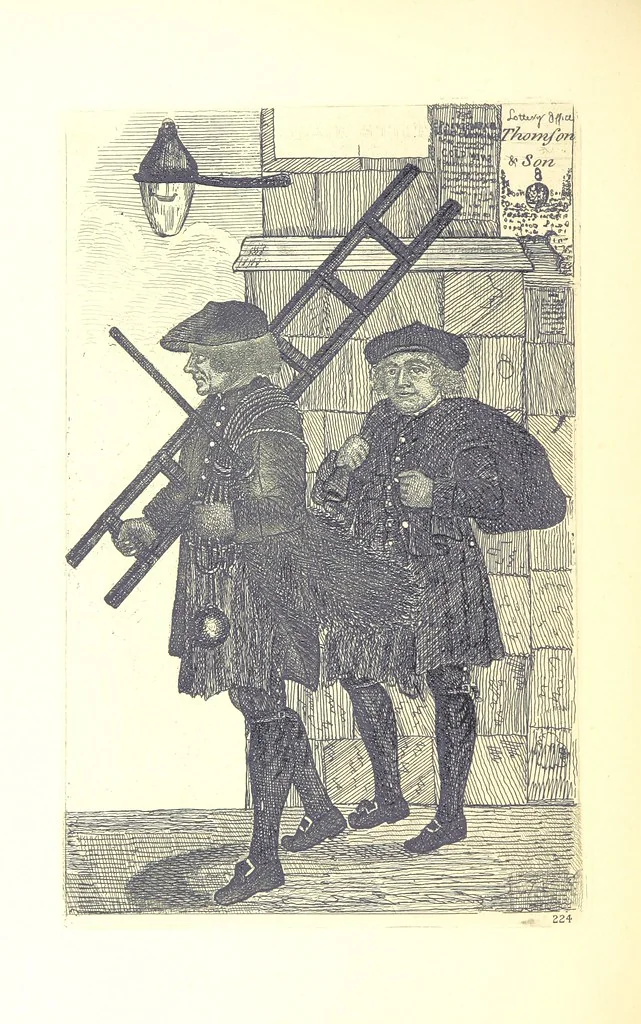 An illustration from A series of original Portraits and Caricature Etchings by ... J. Kay; ... with biographical sketches and illustrative anecdotes. [Edited by H. P, 1877, leaf 276