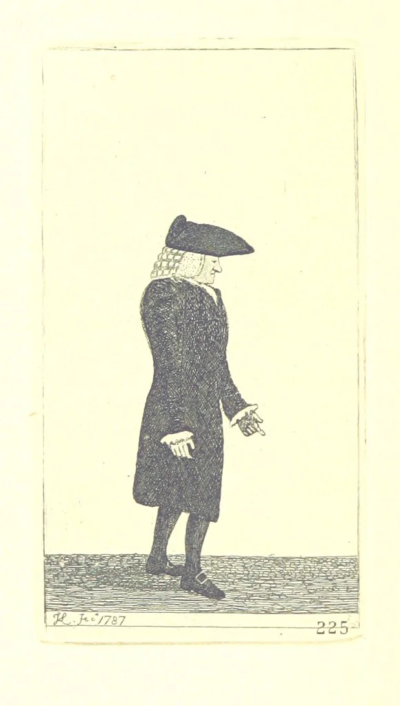 An illustration from A series of original Portraits and Caricature Etchings by ... J. Kay; ... with biographical sketches and illustrative anecdotes. [Edited by H. P, 1877, leaf 280