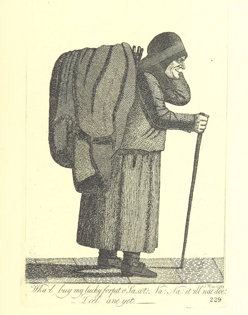 An illustration from A series of original Portraits and Caricature Etchings by ... J. Kay; ... with biographical sketches and illustrative anecdotes. [Edited by H. P, 1877, leaf 297