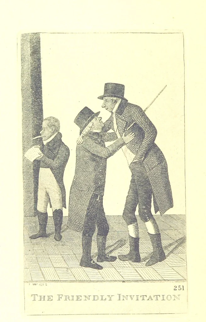 An illustration from A series of original Portraits and Caricature Etchings by ... J. Kay; ... with biographical sketches and illustrative anecdotes. [Edited by H. P, 1877, leaf 416