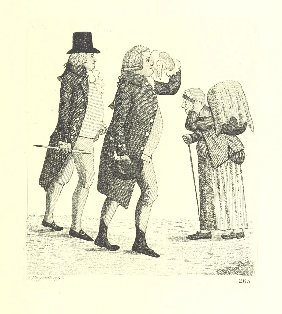 An illustration from A series of original Portraits and Caricature Etchings by ... J. Kay; ... with biographical sketches and illustrative anecdotes. [Edited by H. P, 1877, leaf 487