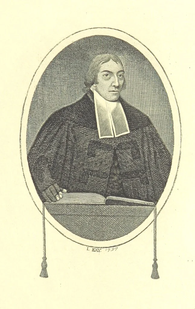 An illustration from A series of original Portraits and Caricature Etchings by ... J. Kay; ... with biographical sketches and illustrative anecdotes. [Edited by H. P, 1877, leaf 529