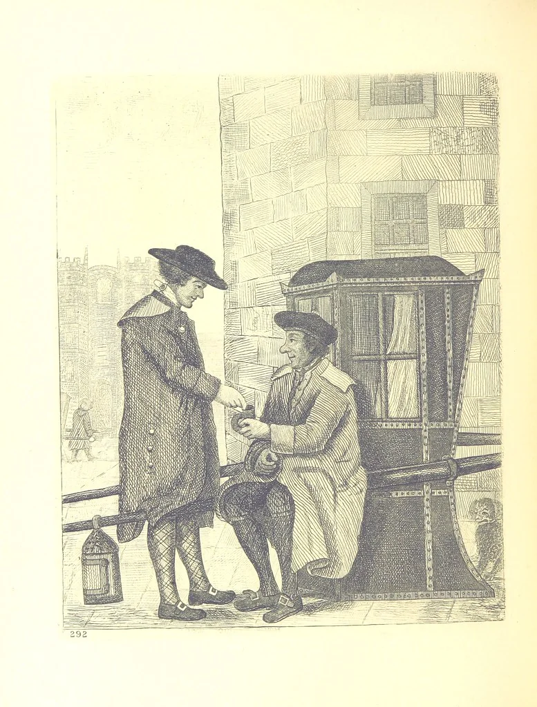An illustration from A series of original Portraits and Caricature Etchings by ... J. Kay; ... with biographical sketches and illustrative anecdotes. [Edited by H. P, 1877, leaf 622