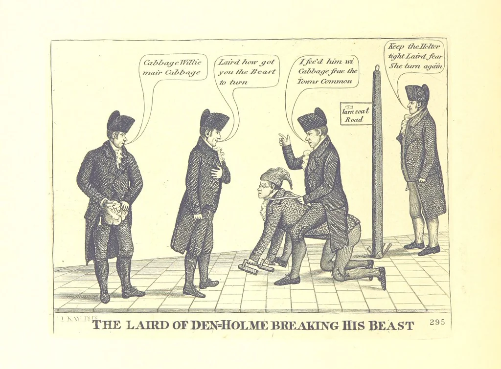 An illustration from A series of original Portraits and Caricature Etchings by ... J. Kay; ... with biographical sketches and illustrative anecdotes. [Edited by H. P, 1877, leaf 632