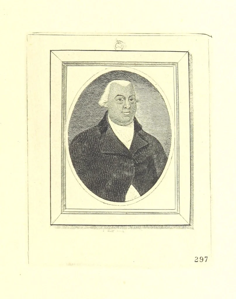 An illustration from A series of original Portraits and Caricature Etchings by ... J. Kay; ... with biographical sketches and illustrative anecdotes. [Edited by H. P, 1877, leaf 641