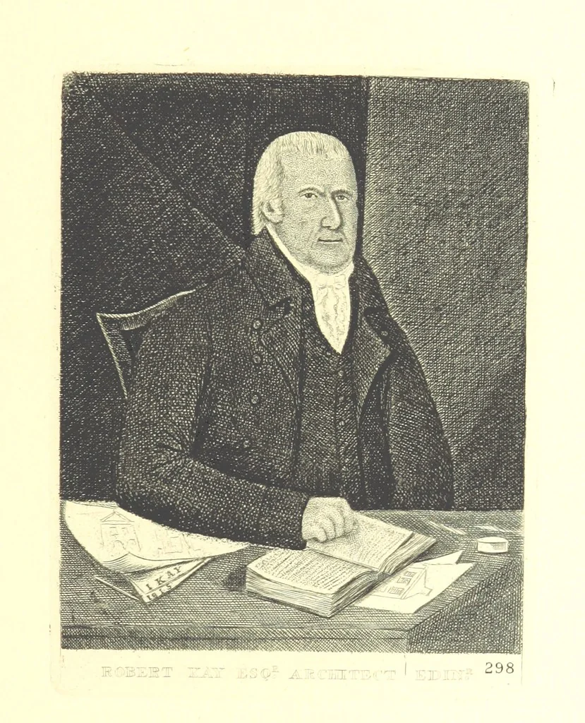 An illustration from A series of original Portraits and Caricature Etchings by ... J. Kay; ... with biographical sketches and illustrative anecdotes. [Edited by H. P, 1877, leaf 645