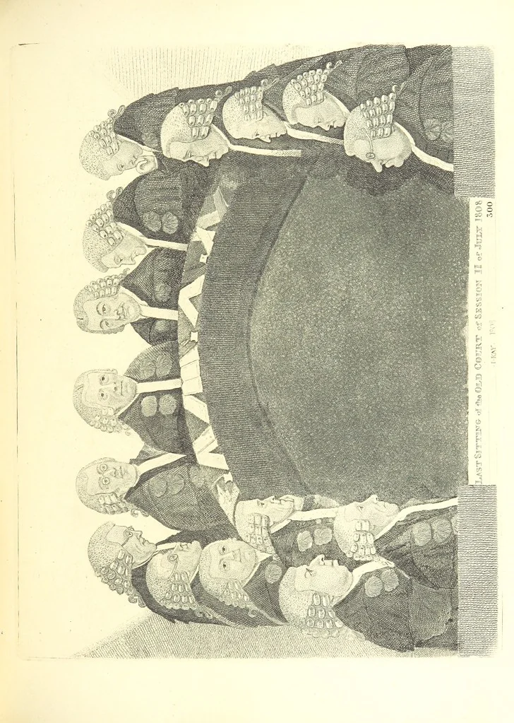 An illustration from A series of original Portraits and Caricature Etchings by ... J. Kay; ... with biographical sketches and illustrative anecdotes. [Edited by H. P, 1877, leaf 651