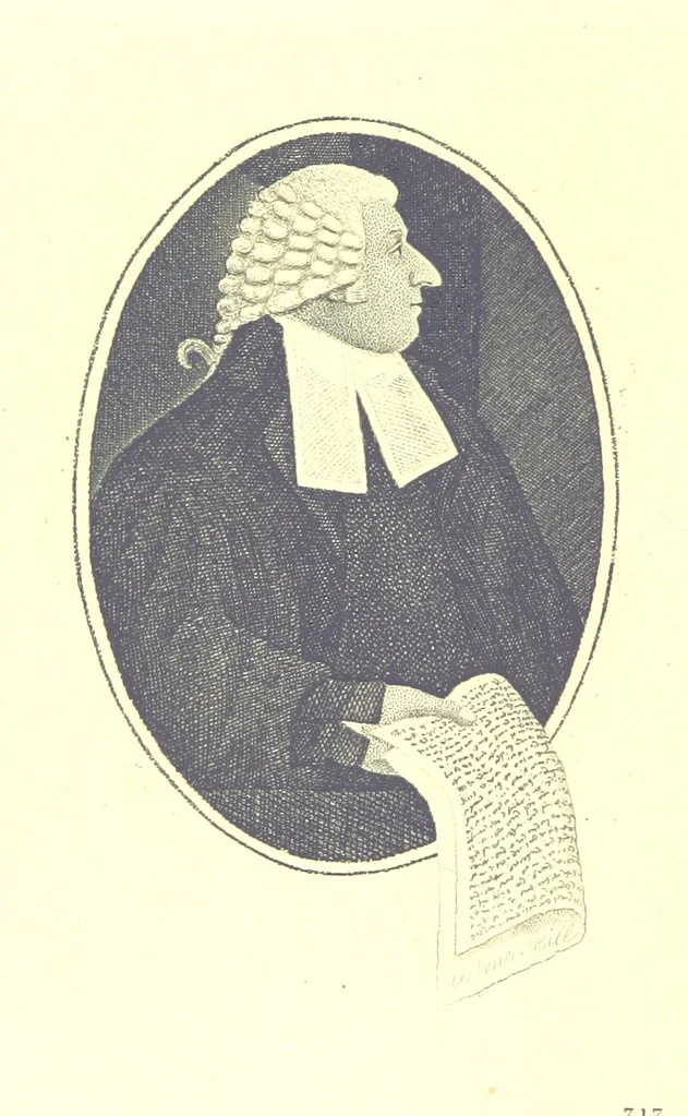 An illustration from A series of original Portraits and Caricature Etchings by ... J. Kay; ... with biographical sketches and illustrative anecdotes. [Edited by H. P, 1877, leaf 716