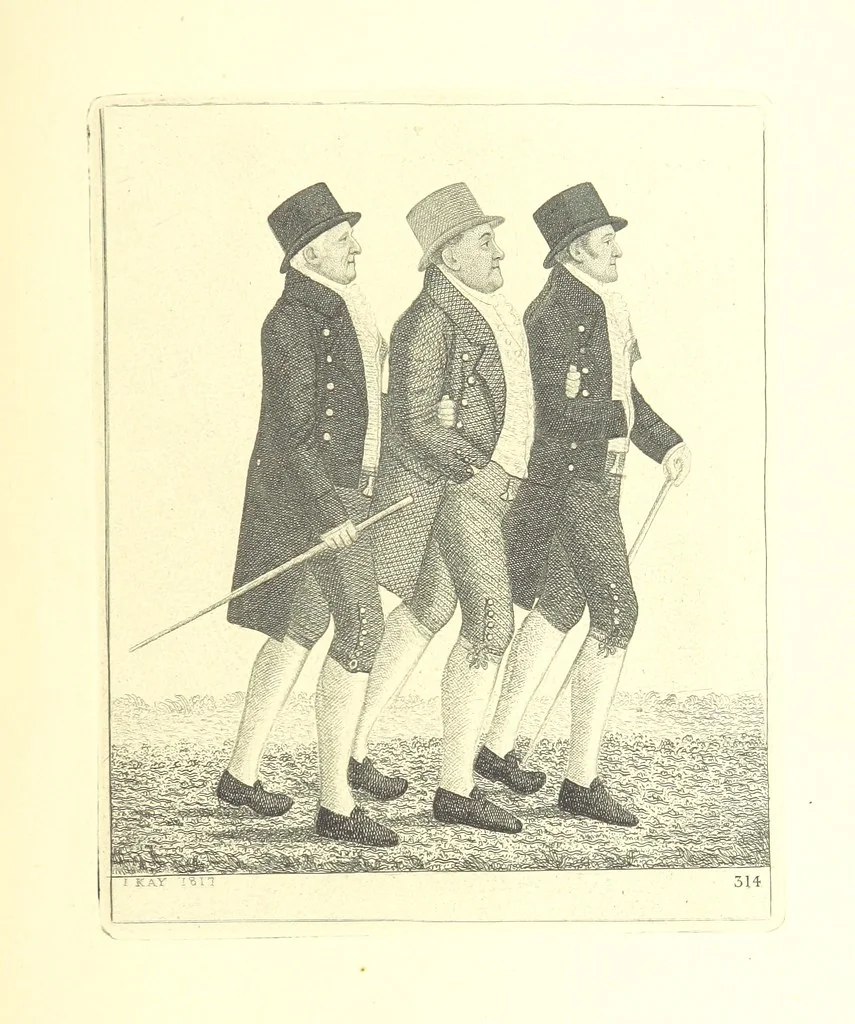 An illustration from A series of original Portraits and Caricature Etchings by ... J. Kay; ... with biographical sketches and illustrative anecdotes. [Edited by H. P, 1877, leaf 719
