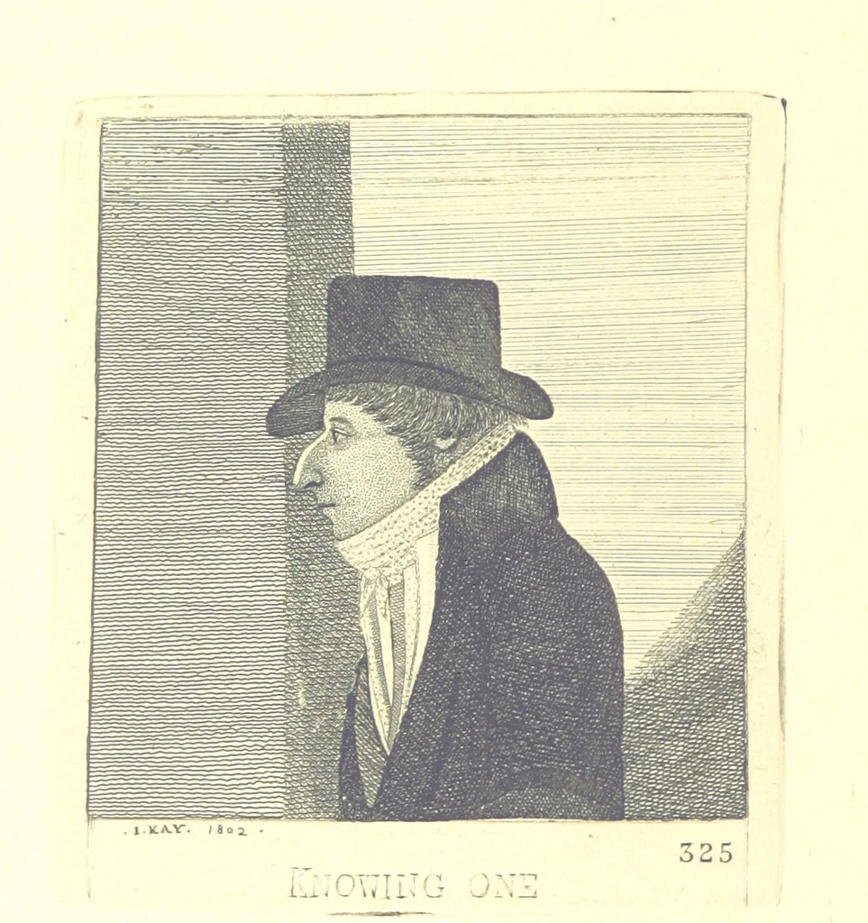 An illustration from A series of original Portraits and Caricature Etchings by ... J. Kay; ... with biographical sketches and illustrative anecdotes. [Edited by H. P, 1877, leaf 784