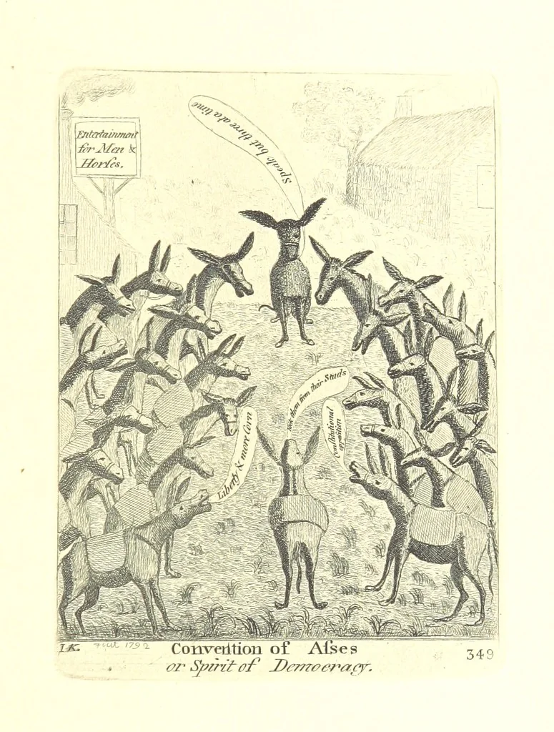An illustration from A series of original Portraits and Caricature Etchings by ... J. Kay; ... with biographical sketches and illustrative anecdotes. [Edited by H. P, 1877, leaf 859