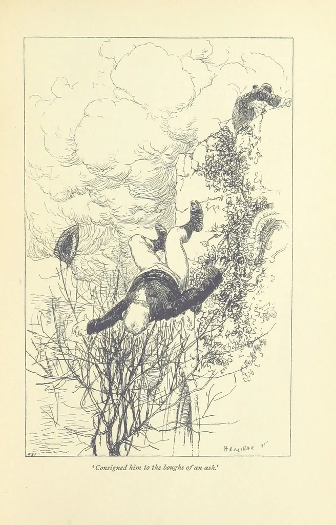An illustration from Headlong Hall, and Nightmare Abbey ... With an introduction by George Saintsbury, 1896, leaf 103