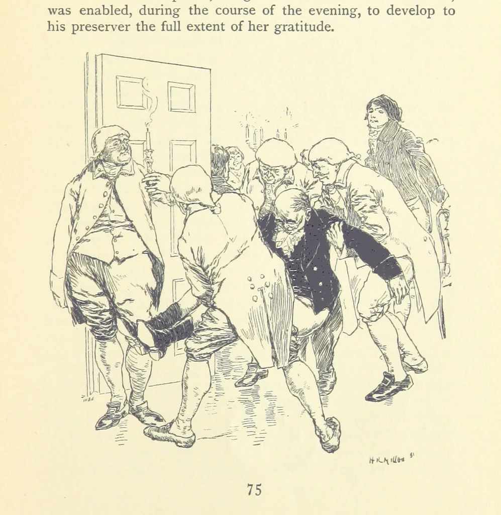 An illustration from Headlong Hall, and Nightmare Abbey ... With an introduction by George Saintsbury, 1896, leaf 105