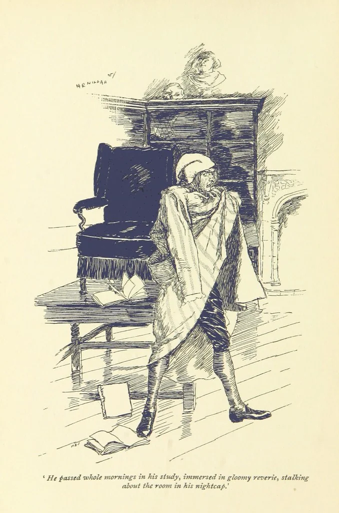 An illustration from Headlong Hall, and Nightmare Abbey ... With an introduction by George Saintsbury, 1896, leaf 172