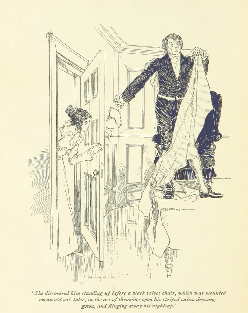 An illustration from Headlong Hall, and Nightmare Abbey ... With an introduction by George Saintsbury, 1896, leaf 180