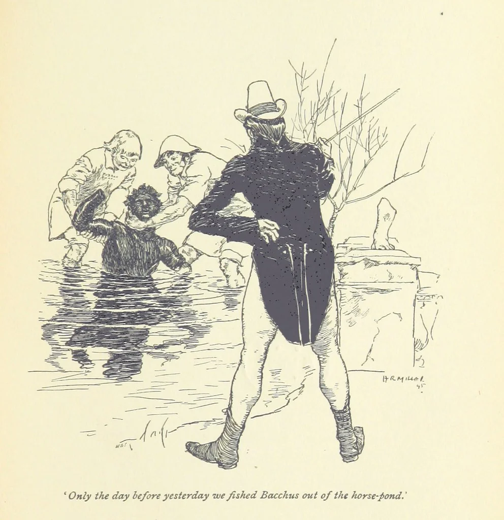 An illustration from Headlong Hall, and Nightmare Abbey ... With an introduction by George Saintsbury, 1896, leaf 61