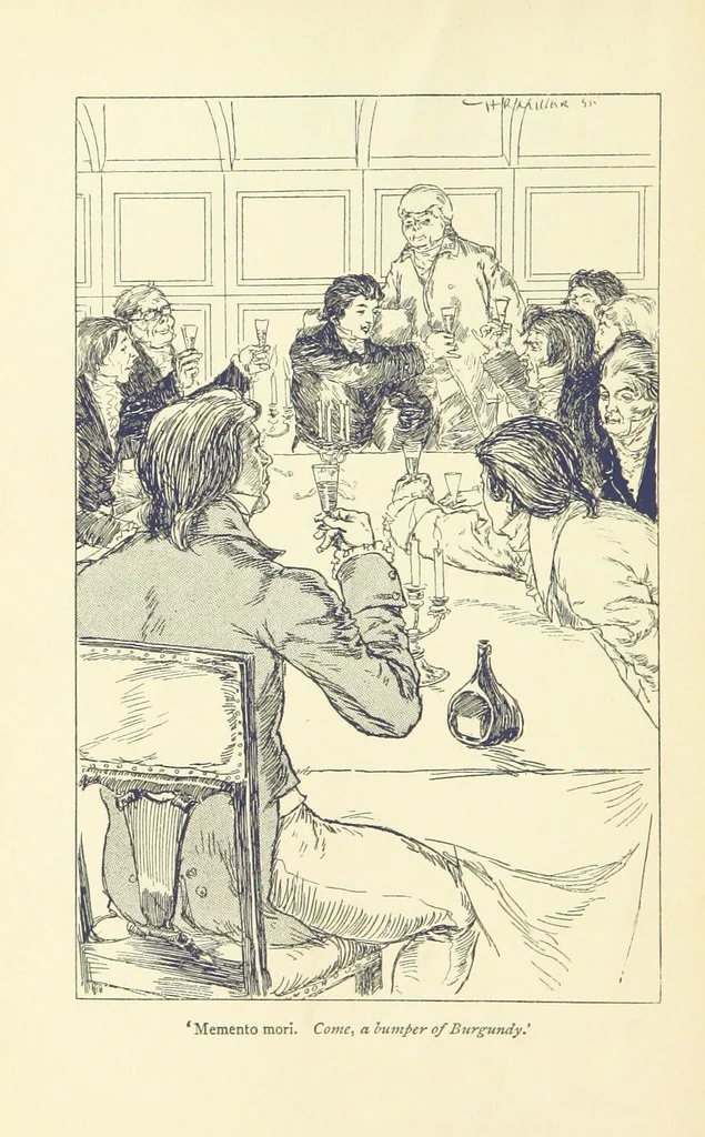 An illustration from Headlong Hall, and Nightmare Abbey ... With an introduction by George Saintsbury, 1896, leaf 72