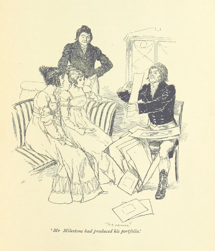 An illustration from Headlong Hall, and Nightmare Abbey ... With an introduction by George Saintsbury, 1896, leaf 83
