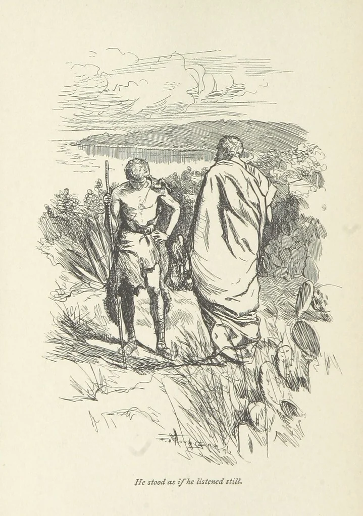 An illustration from The misfortunes of Elphin, and Rhododaphne ... With an introduction by George Saintsbury, 1897, leaf 190