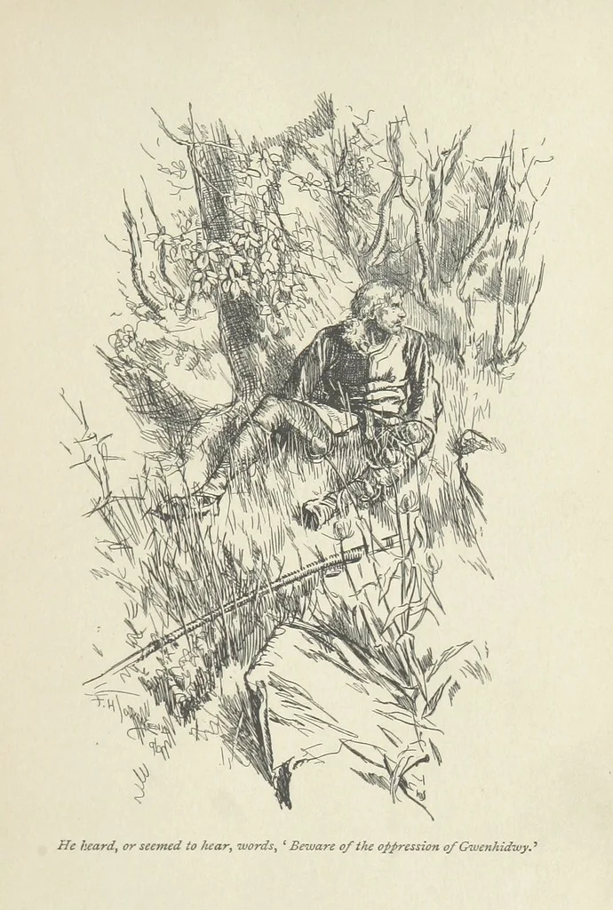 An illustration from The misfortunes of Elphin, and Rhododaphne ... With an introduction by George Saintsbury, 1897, leaf 35