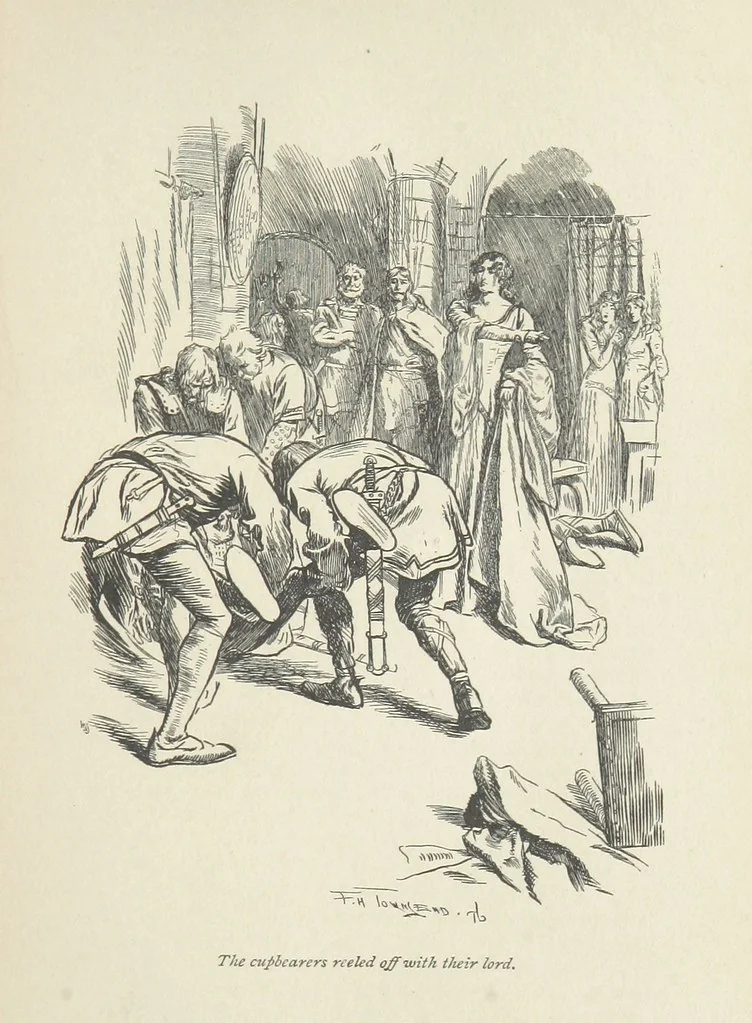 An illustration from The misfortunes of Elphin, and Rhododaphne ... With an introduction by George Saintsbury, 1897, leaf 45
