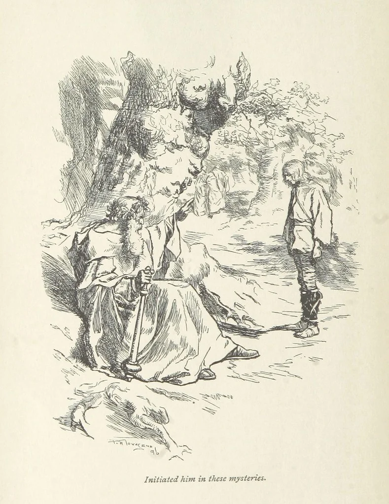 An illustration from The misfortunes of Elphin, and Rhododaphne ... With an introduction by George Saintsbury, 1897, leaf 72