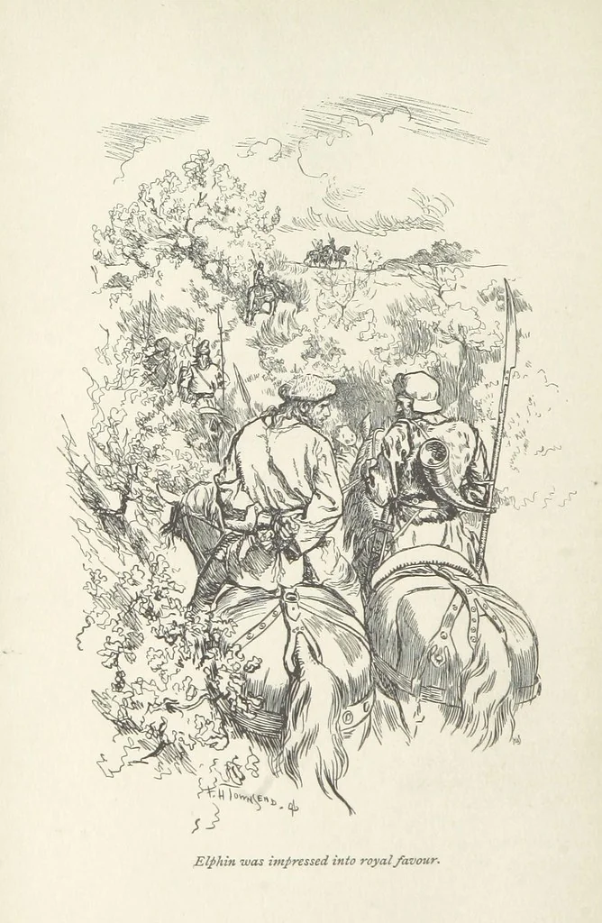 An illustration from The misfortunes of Elphin, and Rhododaphne ... With an introduction by George Saintsbury, 1897, leaf 78