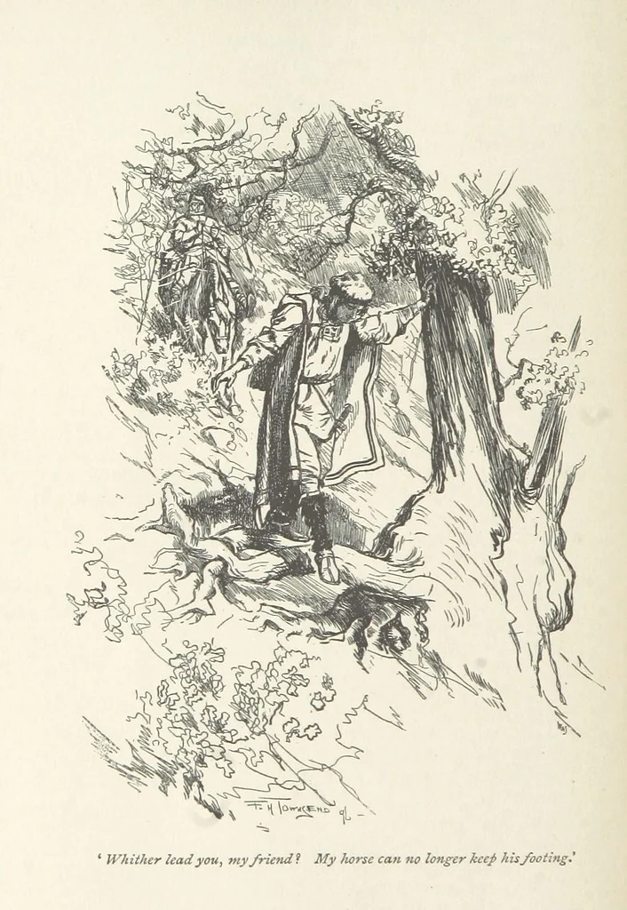 An illustration from The misfortunes of Elphin, and Rhododaphne ... With an introduction by George Saintsbury, 1897, leaf 82