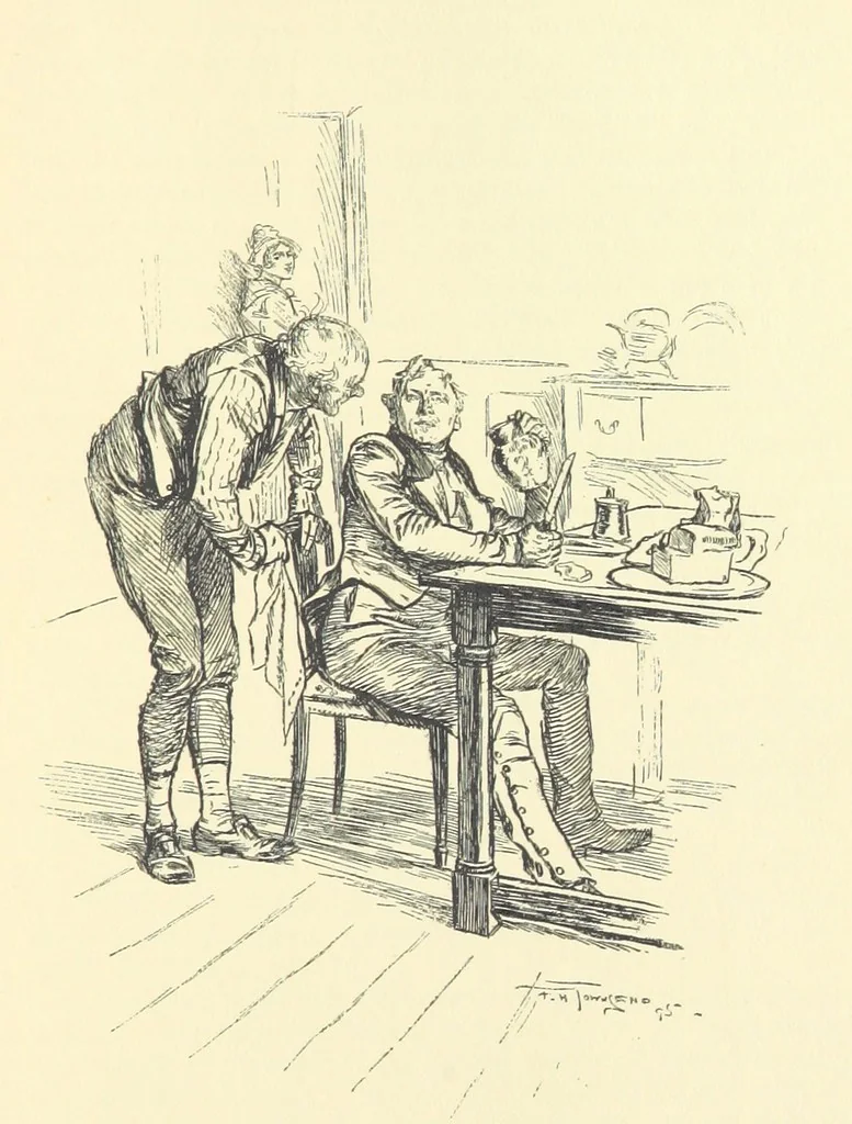 An illustration from Gryll Grange ... With an introduction by George Saintsbury, 1896, leaf 197