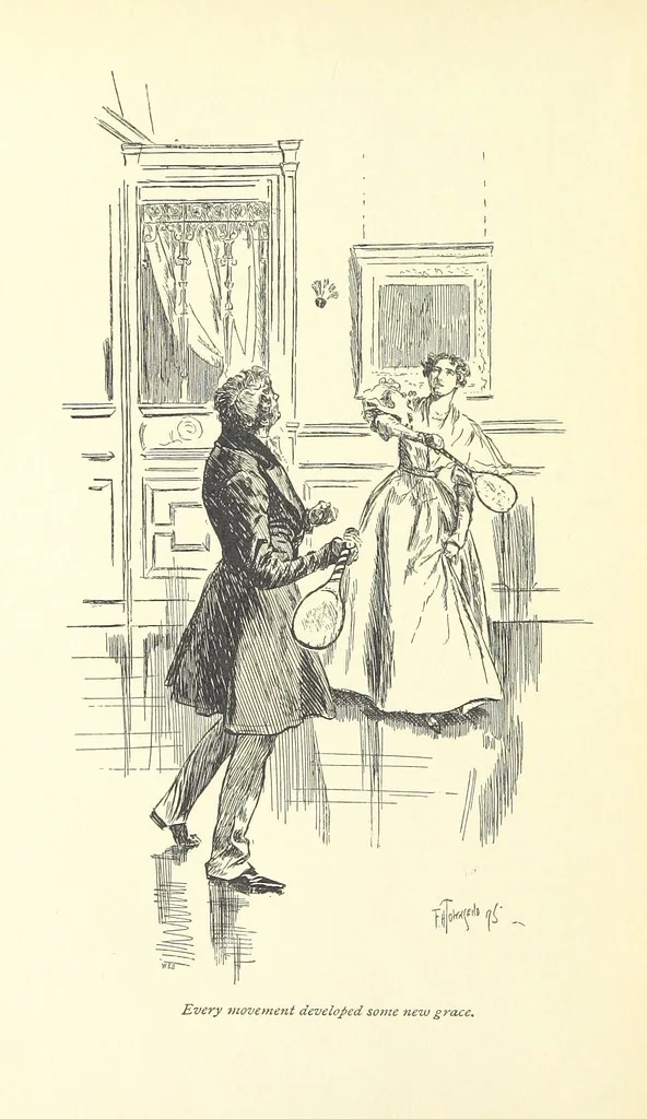 An illustration from Gryll Grange ... With an introduction by George Saintsbury, 1896, leaf 262