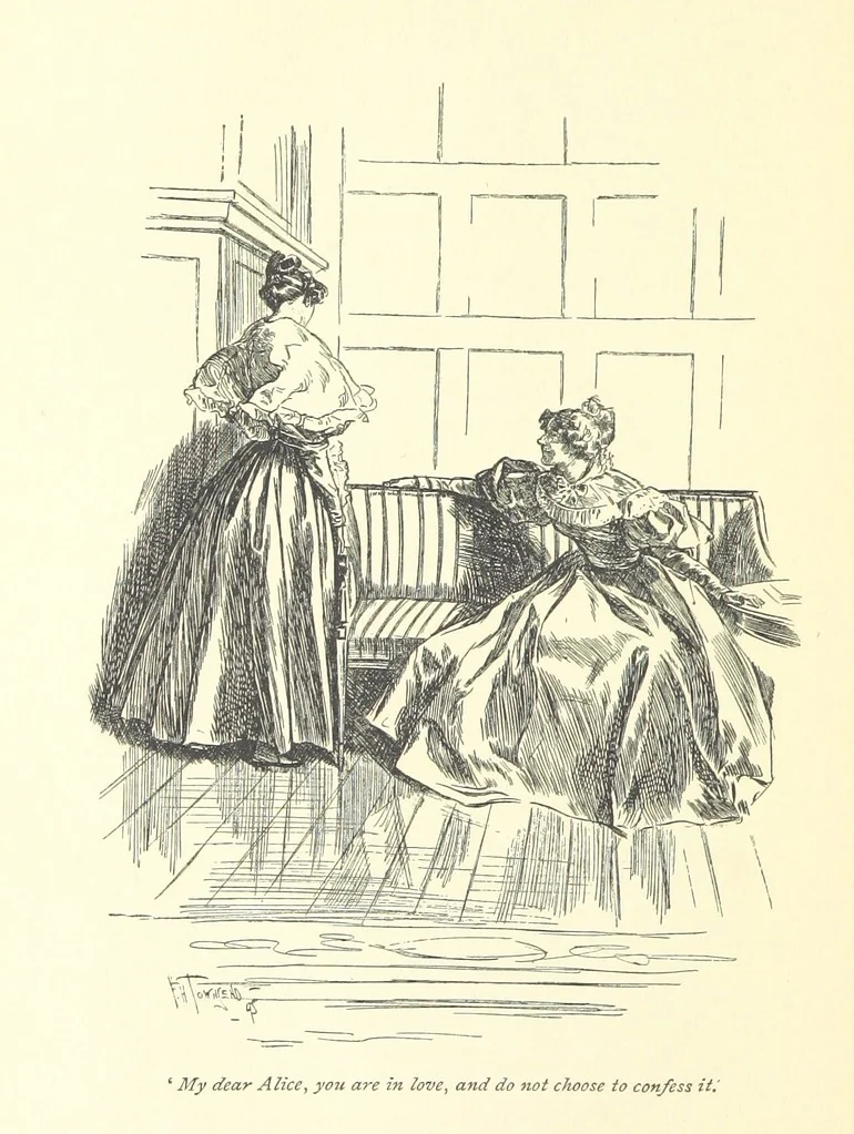 An illustration from Gryll Grange ... With an introduction by George Saintsbury, 1896, leaf 266