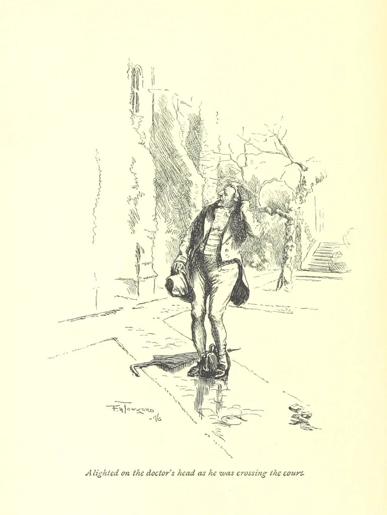 An illustration from Melincourt, or Sir Oran Haut-Ton ... With an introduction by George Saintsbury, 1896, leaf 112