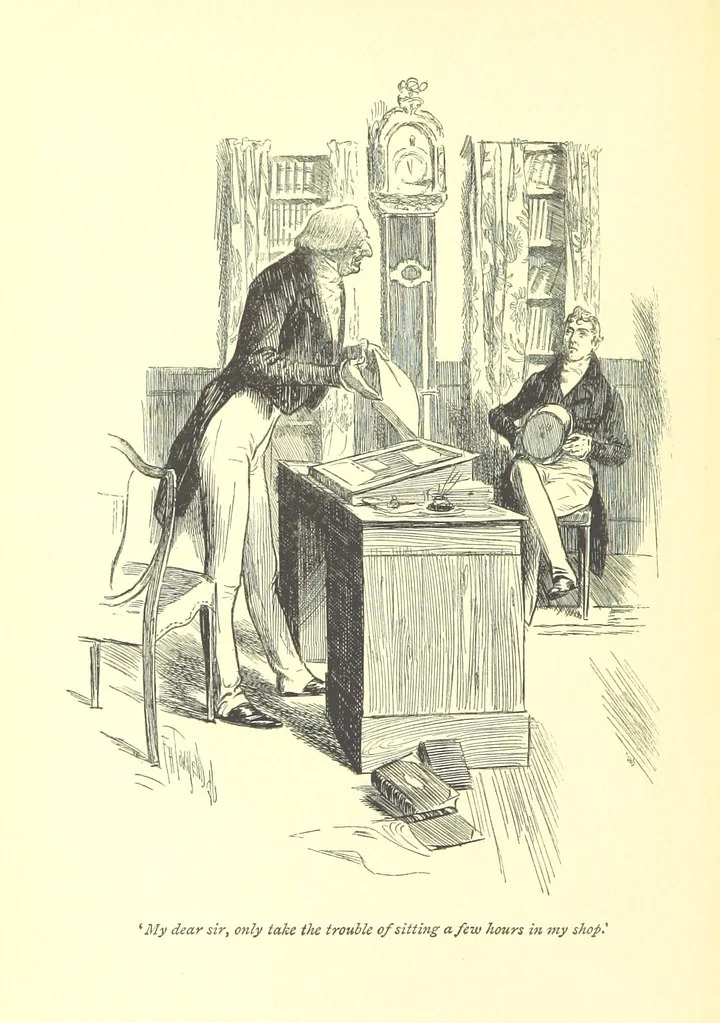 An illustration from Melincourt, or Sir Oran Haut-Ton ... With an introduction by George Saintsbury, 1896, leaf 128