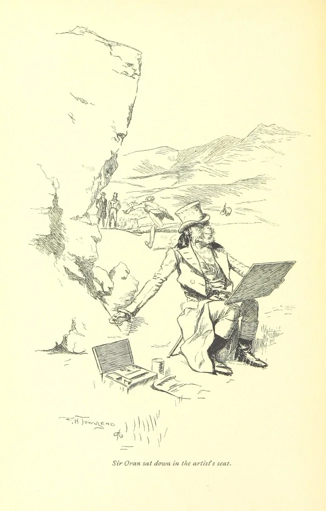 An illustration from Melincourt, or Sir Oran Haut-Ton ... With an introduction by George Saintsbury, 1896, leaf 140