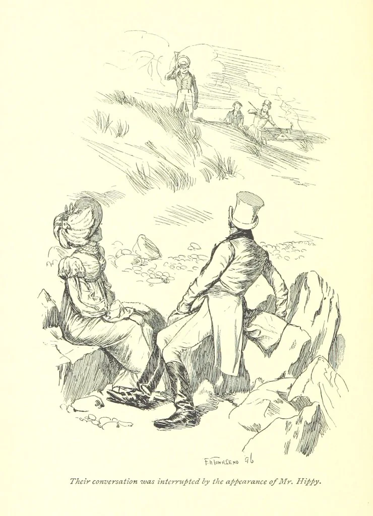 An illustration from Melincourt, or Sir Oran Haut-Ton ... With an introduction by George Saintsbury, 1896, leaf 188