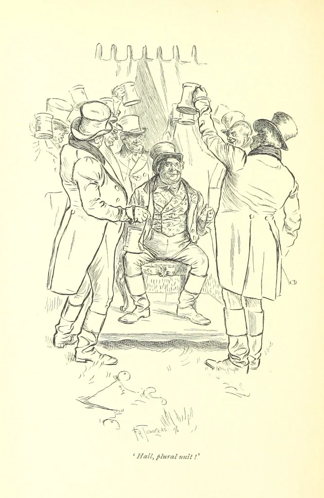 An illustration from Melincourt, or Sir Oran Haut-Ton ... With an introduction by George Saintsbury, 1896, leaf 206