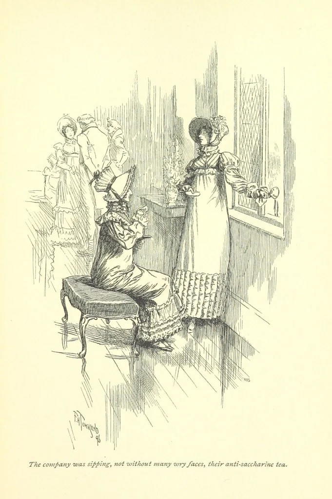 An illustration from Melincourt, or Sir Oran Haut-Ton ... With an introduction by George Saintsbury, 1896, leaf 243