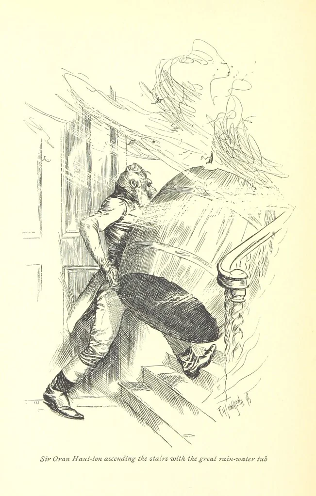 An illustration from Melincourt, or Sir Oran Haut-Ton ... With an introduction by George Saintsbury, 1896, leaf 270
