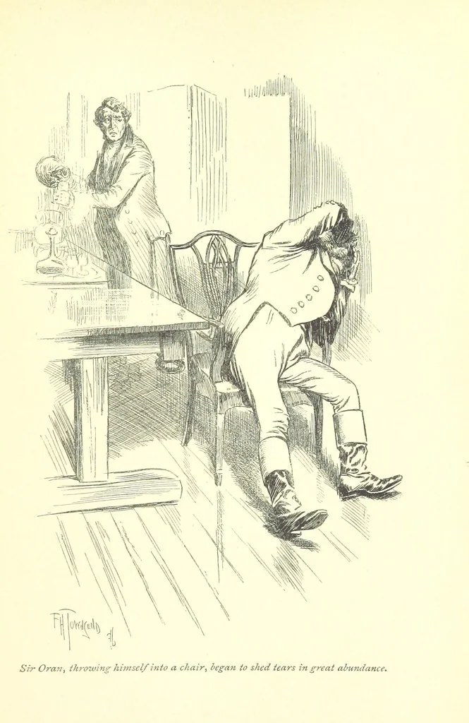 An illustration from Melincourt, or Sir Oran Haut-Ton ... With an introduction by George Saintsbury, 1896, leaf 283
