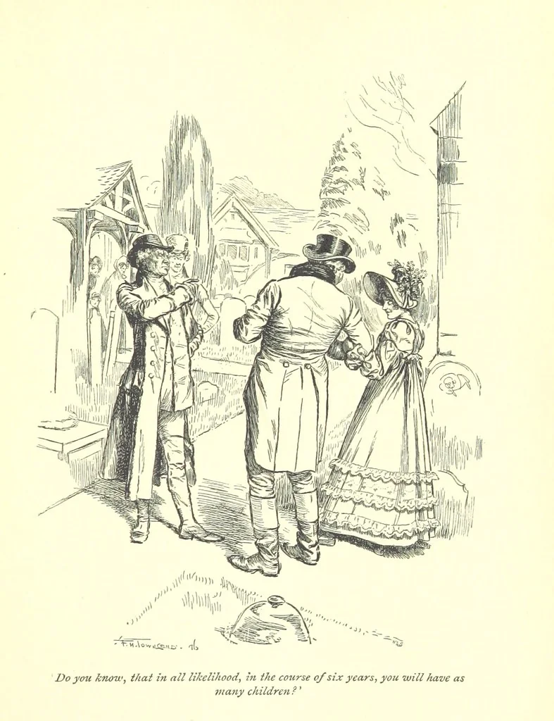 An illustration from Melincourt, or Sir Oran Haut-Ton ... With an introduction by George Saintsbury, 1896, leaf 293