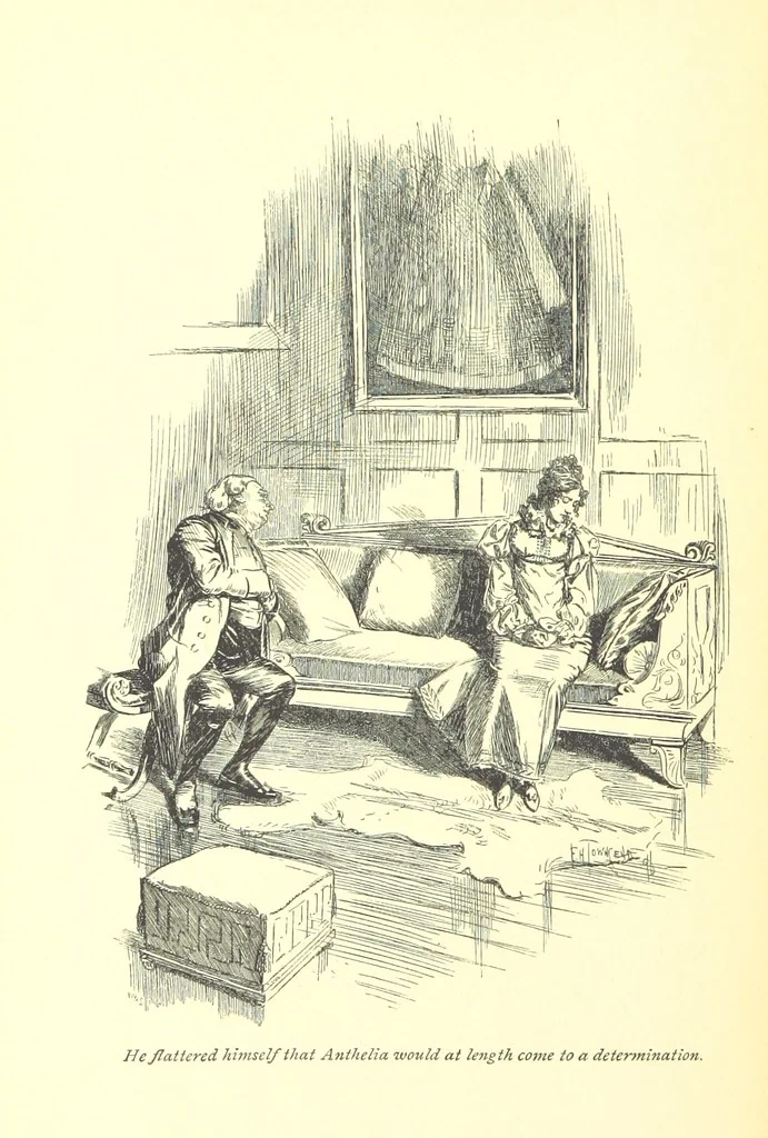 An illustration from Melincourt, or Sir Oran Haut-Ton ... With an introduction by George Saintsbury, 1896, leaf 338
