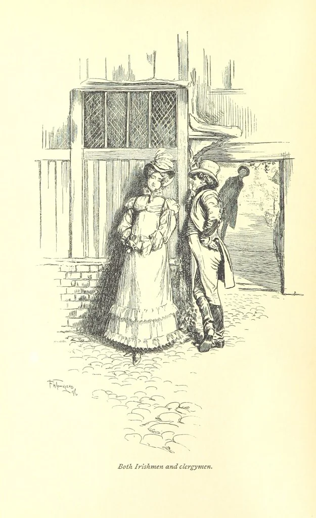 An illustration from Melincourt, or Sir Oran Haut-Ton ... With an introduction by George Saintsbury, 1896, leaf 34