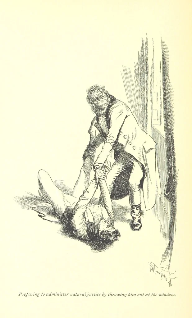 An illustration from Melincourt, or Sir Oran Haut-Ton ... With an introduction by George Saintsbury, 1896, leaf 348