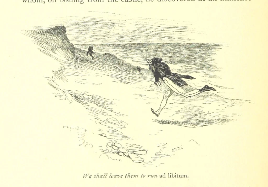 An illustration from Melincourt, or Sir Oran Haut-Ton ... With an introduction by George Saintsbury, 1896, leaf 350