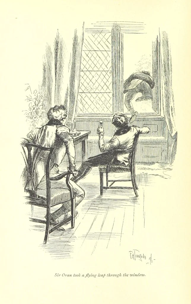 An illustration from Melincourt, or Sir Oran Haut-Ton ... With an introduction by George Saintsbury, 1896, leaf 66