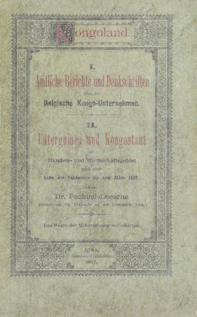 An illustration from Kongoland. ... Amtliche Berichten und Denkschriften über das Belgische Kongo-Unternehmen. II. Unterguinea und Kongostaat als Handels- und Wirtschaftsgebiet, nebst einer Liste der Faktoreien bis zum Jahre 1887, 1887, leaf 7